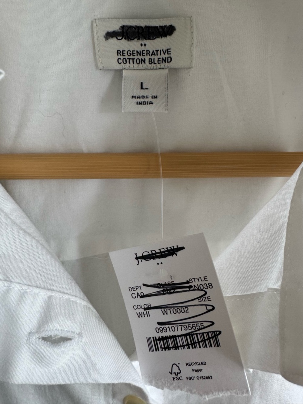 J.Crew Factory Ruffle Button-Up Top in White Size Large - Picture 5 of 5